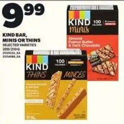 Loblaws Kind bar, minis or thins offer