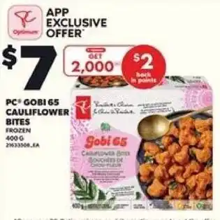 Loblaws PC gobi 65 cauliflower bites offer