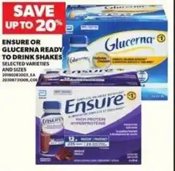 Loblaws Ensure or glucerna ready to drink shakes offer