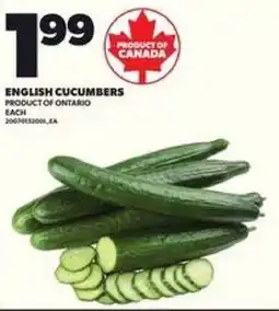 Loblaws English cucumbers offer