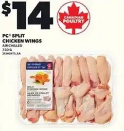 Loblaws PC split chicken wings air chilled offer