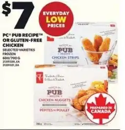 Loblaws PC pub recipe or gluten-free chicken offer
