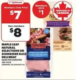 Loblaws Maple leaf natural selections or schneider sliced delimeat offer