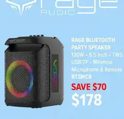2001 Audio Video RAGE AUDIO BLUETOOTH PARTY SPEAKER offer