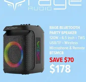 2001 Audio Video RAGE AUDIO BLUETOOTH PARTY SPEAKER offer