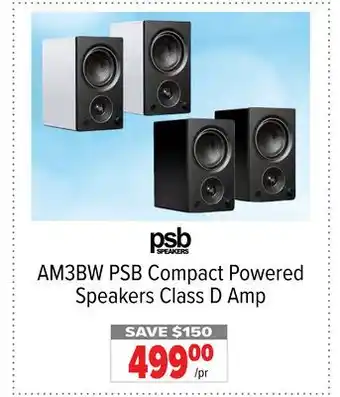 2001 Audio Video PSB Compact Powered Speakers D Amp/pr offer