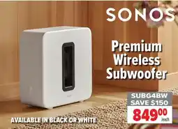 2001 Audio Video SONOS Premium Wireless Subwoofer offer