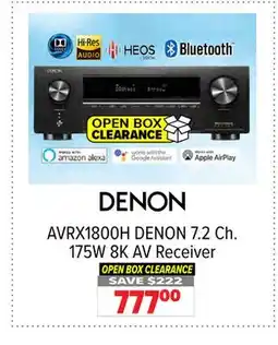 2001 Audio Video DENON 7.2 Ch. 175W 8K AV Receiver offer