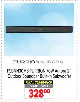 2001 Audio Video FSBNN30MS FURRION 70W Aurora 2.1 Outdoor Soundbar Built-in Subwoofer offer