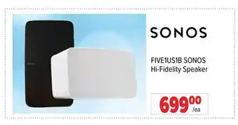 2001 Audio Video FIVE1US1B SONOS Hi-Fidelity Speaker offer