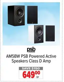 2001 Audio Video AM5BW PSB Powered Active Speakers Class D Amp/pr offer