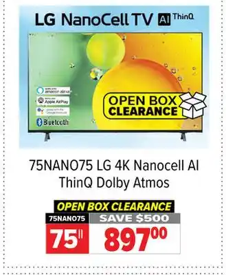 2001 Audio Video LG 4K Nanocell AI ThinQ Dolby Atmos offer