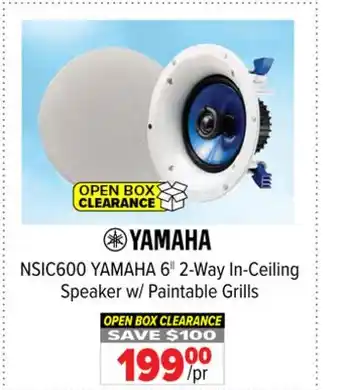 2001 Audio Video NSIC600 YAMAHA 6 2-Way In-Ceiling Speaker w/ Paintable Grills offer