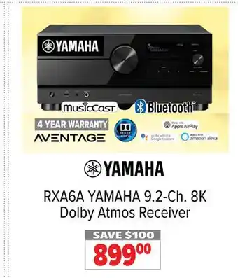 2001 Audio Video RXA6A YAMAHA 9.2-Ch. 8K Dolby Atmos Receiver offer