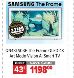 2001 Audio Video The Frame QLED 4K Art Mode Vision AI Smart TV offer