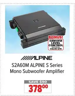 2001 Audio Video S2A60M ALPINE S Series Mono Subwoofer Amplifier offer