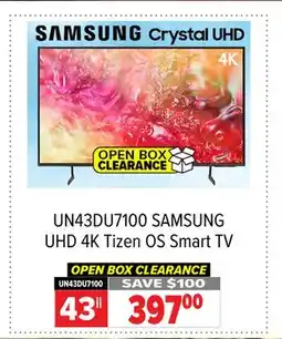 2001 Audio Video SAMSUNG 43 UN43DU7100 SAMSUNG UHD 4K Tizen OS Smart TV offer