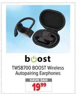 2001 Audio Video BOOST Wireless Autopairing Earphones offer