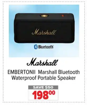 2001 Audio Video EMBERTONII Marshall Bluetooth Waterproof Portable Speaker offer