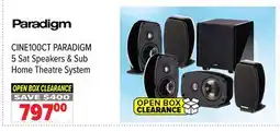 2001 Audio Video CINE100CT PARADIGM 5 Sat Speakers & Sub Home Theatre System offer