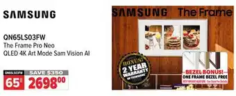 2001 Audio Video QN65LS03FW The Frame Pro Neo QLED 4K Art Mode Sam Vision AI offer