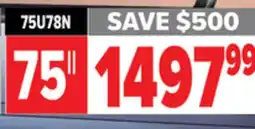 2001 Audio Video HISENSE 75 4K UHD QDOT 144Hz MINI-LED offer