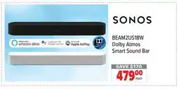 2001 Audio Video BEAM2US1BW SONOS Dolby Atmos Smart Sound Bar offer