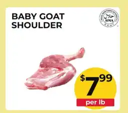 Food World Supermarket BABY GOAT SHOULDER offer