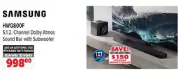 2001 Audio Video HWQ800F 5.1.2. Channel Dolby Atmos Sound Bar with Subwoofer offer