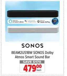 2001 Audio Video SONOS Dolby Atmos Smart Sound Bar offer