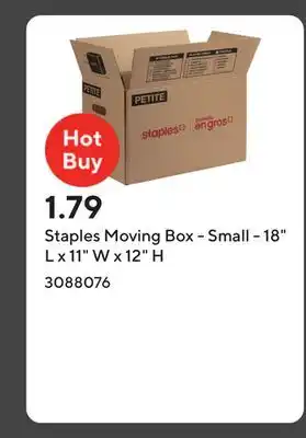 Staples Staples Moving Box - Small - 18 L x 11 W x 12 H offer