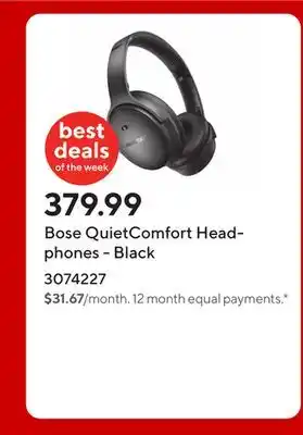 Staples Bose QuietComfort Headphones - Black offer