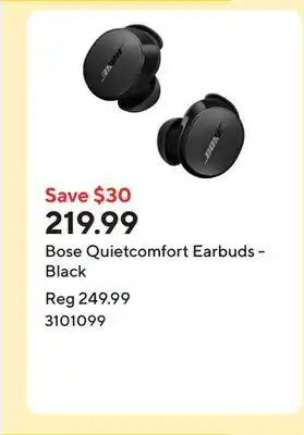 Staples Bose Quietcomfort Earbuds - Black offer