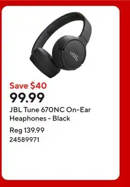 Staples JBL Tune 670NC On-Ear Heaphones - Black offer