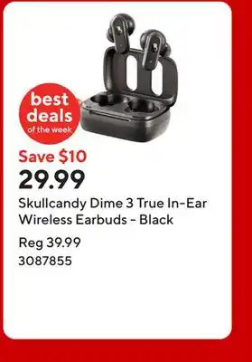 Staples Skullcandy Dime 3 True In-Ear Wireless Earbuds - Black offer