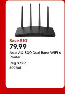 Staples Asus AX1800 Dual Band WiFi 6 Router offer