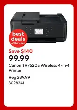 Staples Canon TR7620a Wireless 4-in-1 Printer offer