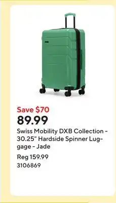 Staples Swiss Mobility DXB Collection - 30.25 Hardside Spinner Luggage - Jade offer