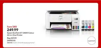 Staples Epson EcoTank ET-2800 Colour All-in-One Printer offer