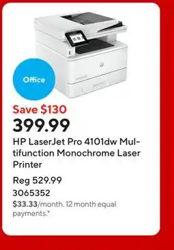 Staples HP LaserJet Pro 4101dw Multifunction Monochrome Laser Printer offer