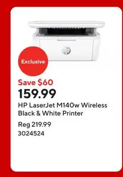 Staples HP LaserJet M140w Wireless Black & White Printer offer