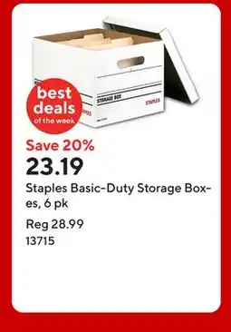 Staples Staples Basic-Duty Storage Boxes, 6 pk offer