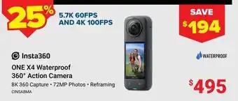Visions Electronics ONE X4 Waterproof 360° Action Camera offer