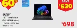 Visions Electronics 16 TravelMate i5-1335U Laptop 60 offer