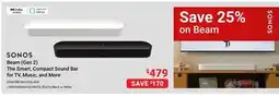 Visions Electronics SONOS Beam (Gen 2) The Smart, Compact Sound Bar for TV, Music, and More offer
