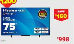 Visions Electronics Hisense 75 QD7N Smart TV offer