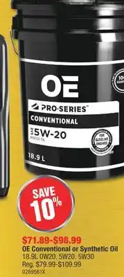 PartSource OE Conventional or Synthetic Oil offer