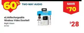 Visions Electronics eLinkRechargeable Wireless Video Doorbell offer