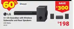 Visions Electronics LG 4.1-Ch Soundbar with Wireless Subwoofer and Rear Speakers offer