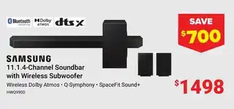 Visions Electronics SAMSUNG 11.1.4-Channel Soundbar with Wireless Subwoofer offer